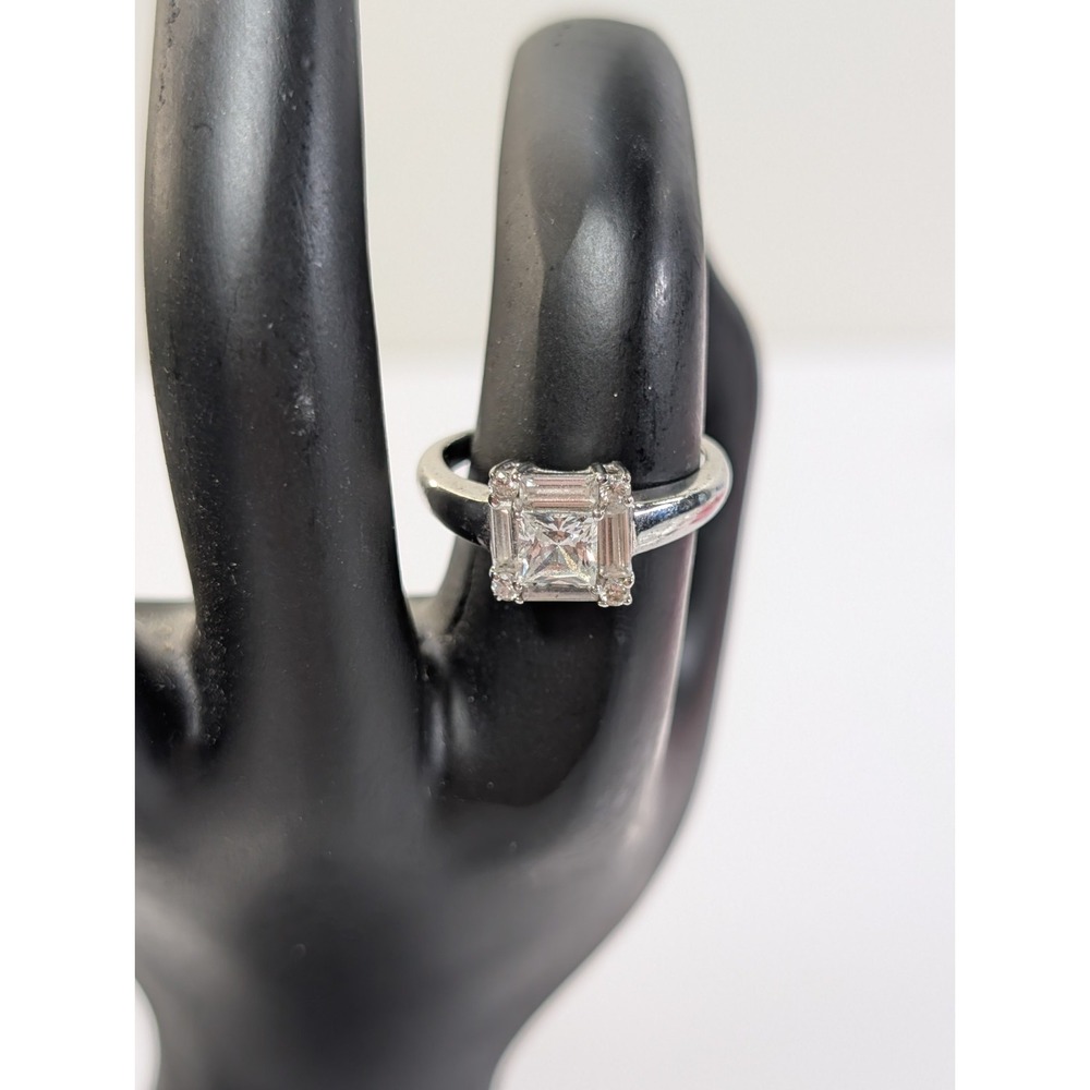 Square Cz Sterling‎ Silver Ring 925 Size 8